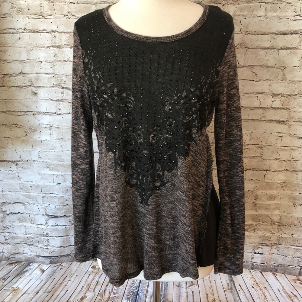 Black and Pink Sequence Top